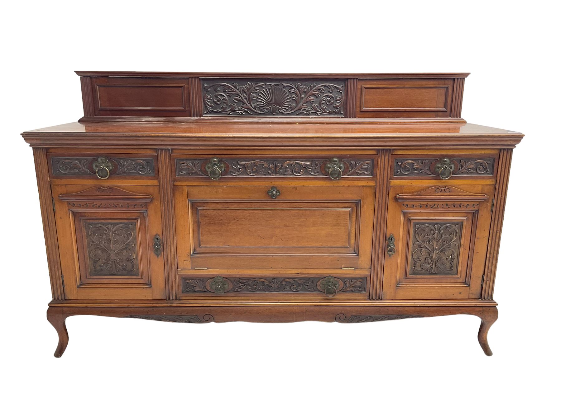 Edwardian carved walnut sideboard