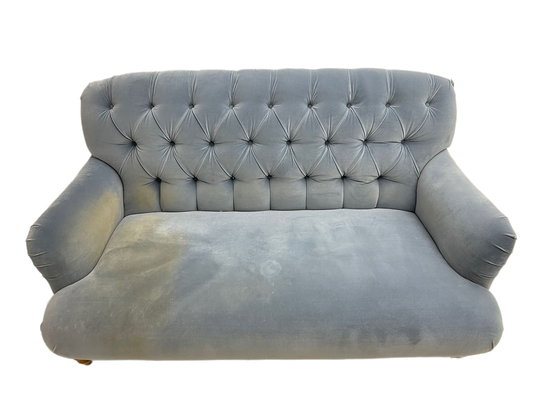 Tetrad - two seat sofa upholstered in baby blue buttoned fabric - Image 6 of 6