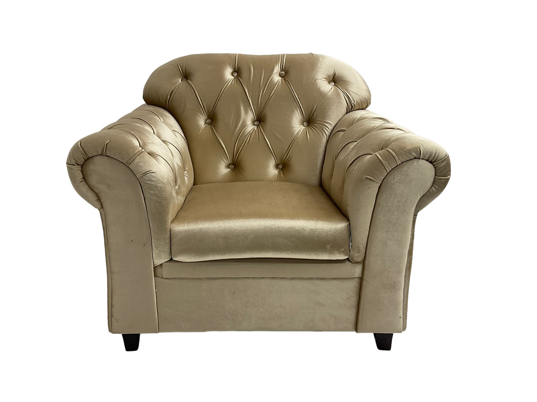 Chesterfield shaped armchair - Image 3 of 6