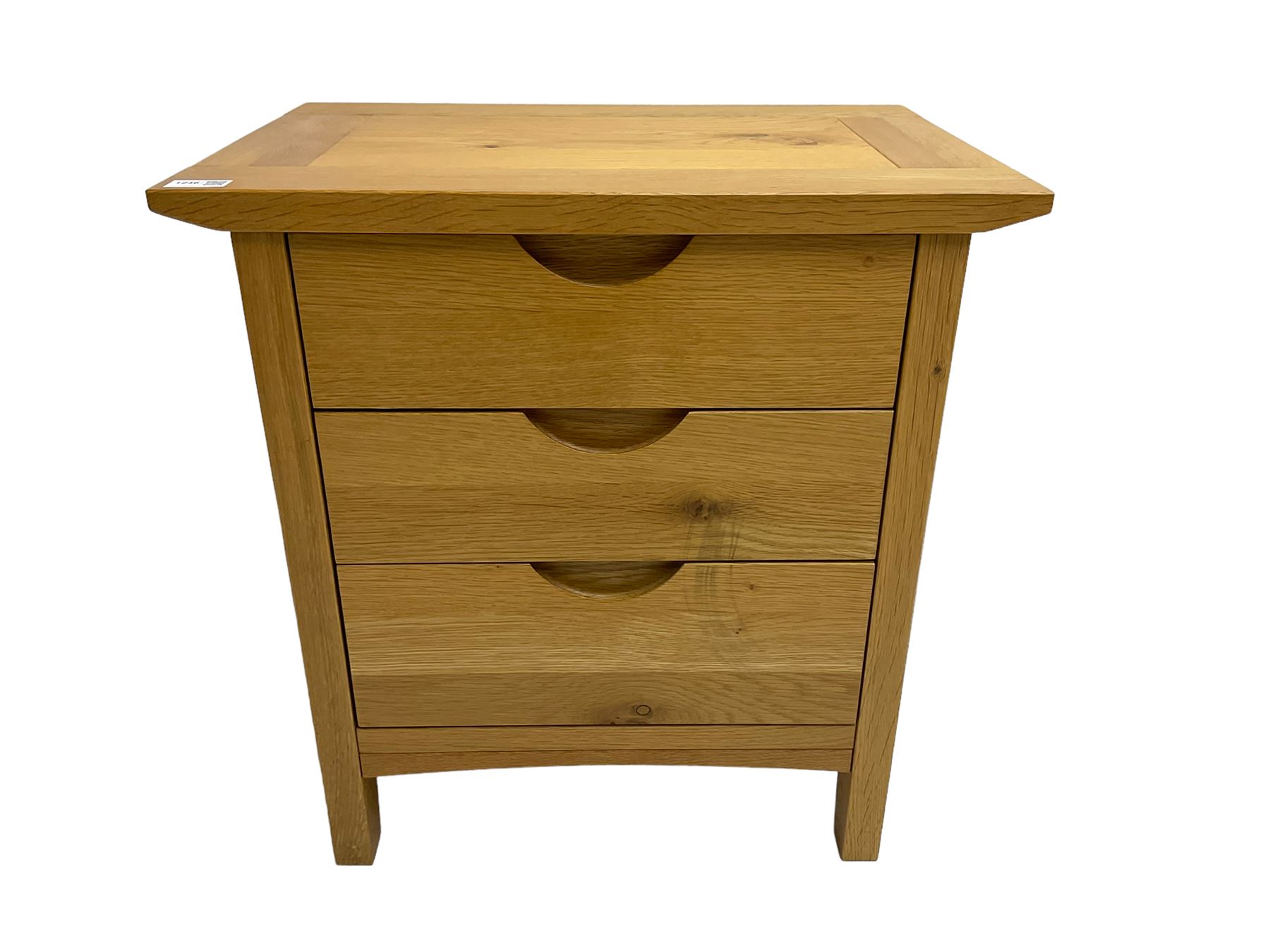 Oak bedside chest fitted with three drawers