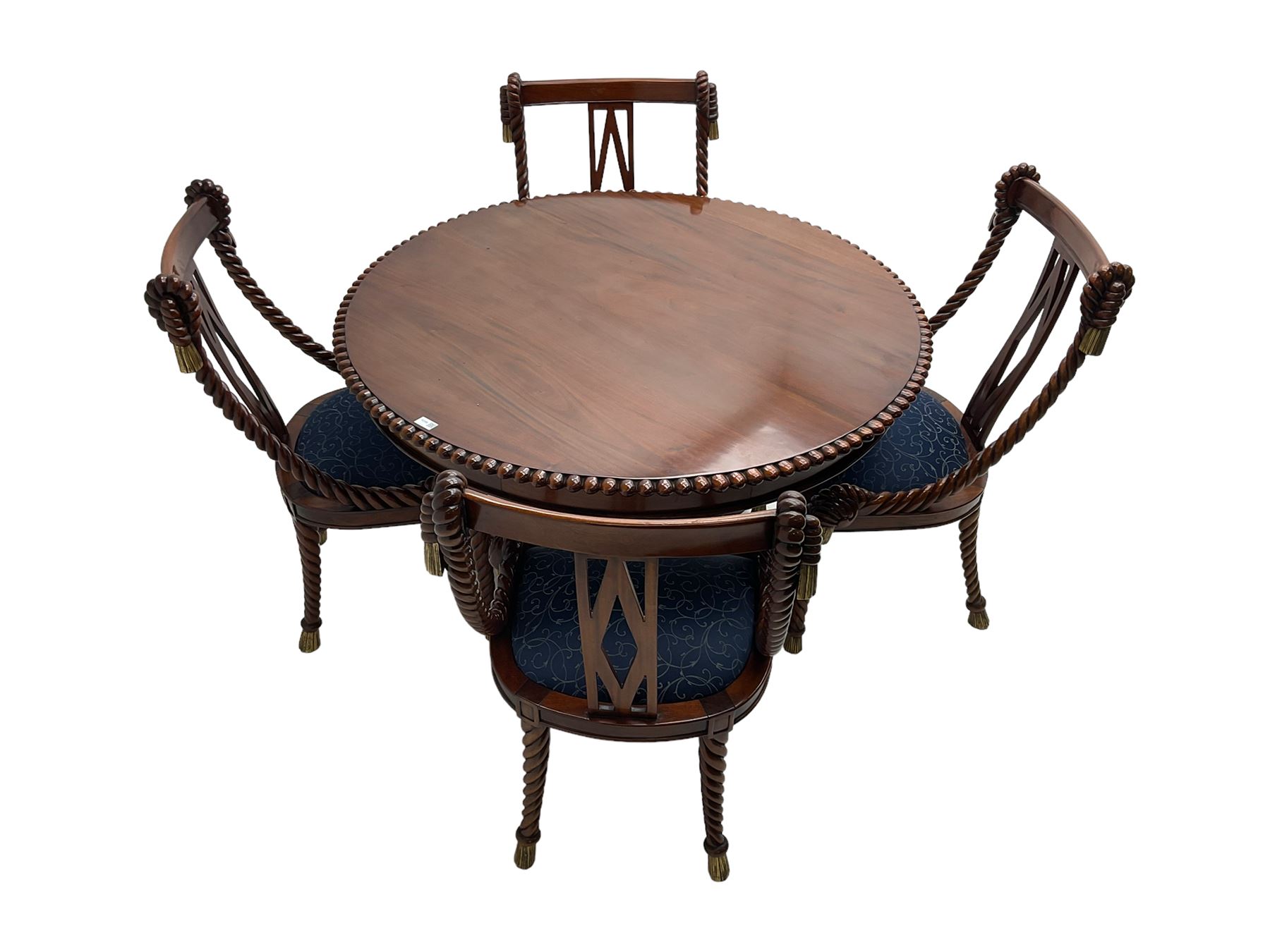 Regency style dining set - the table with circular tilt-top on turned and carved column - Image 6 of 6