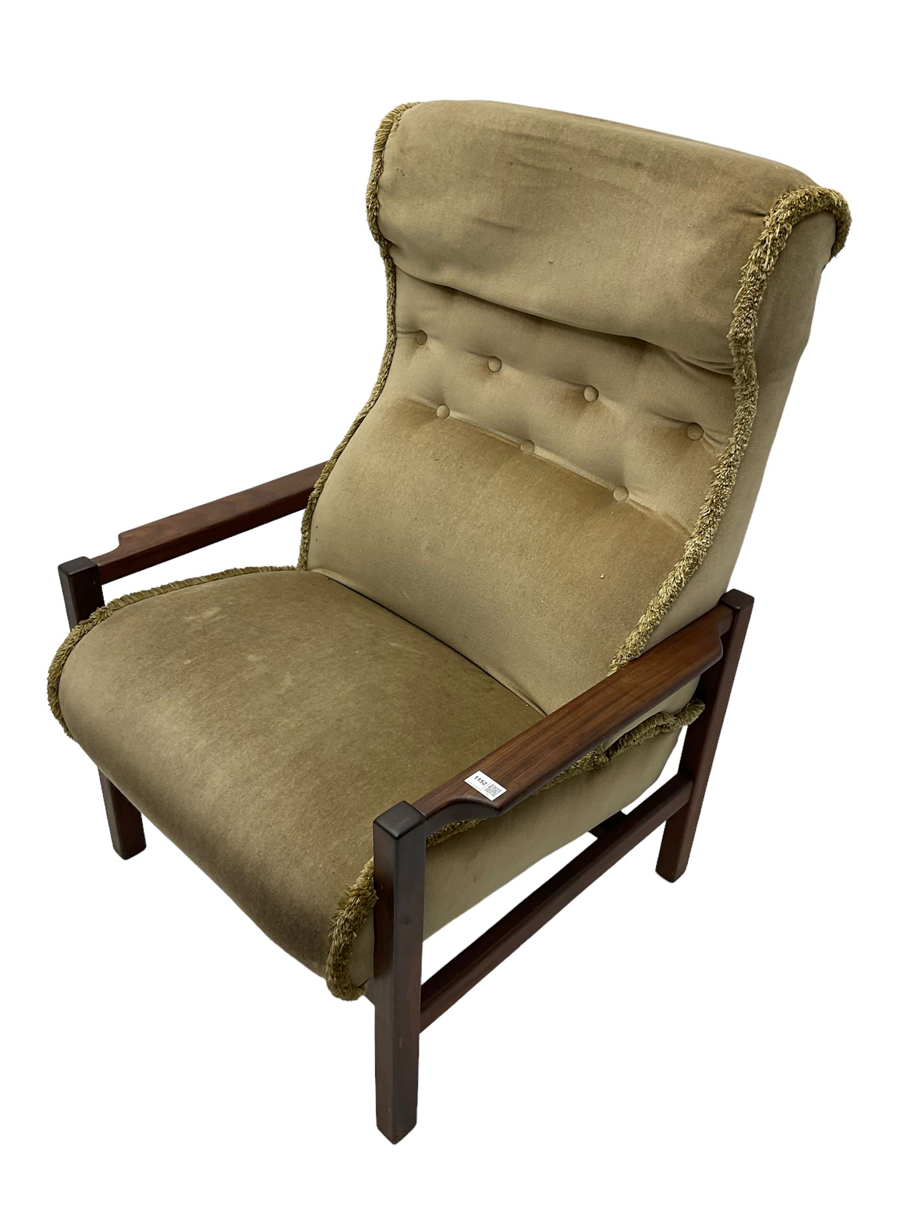 Mid-20th century teak framed upholstered armchair - Image 6 of 6
