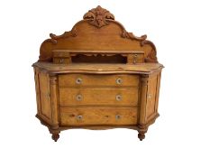 Victorian pine dresser or chiffonier side cabinet