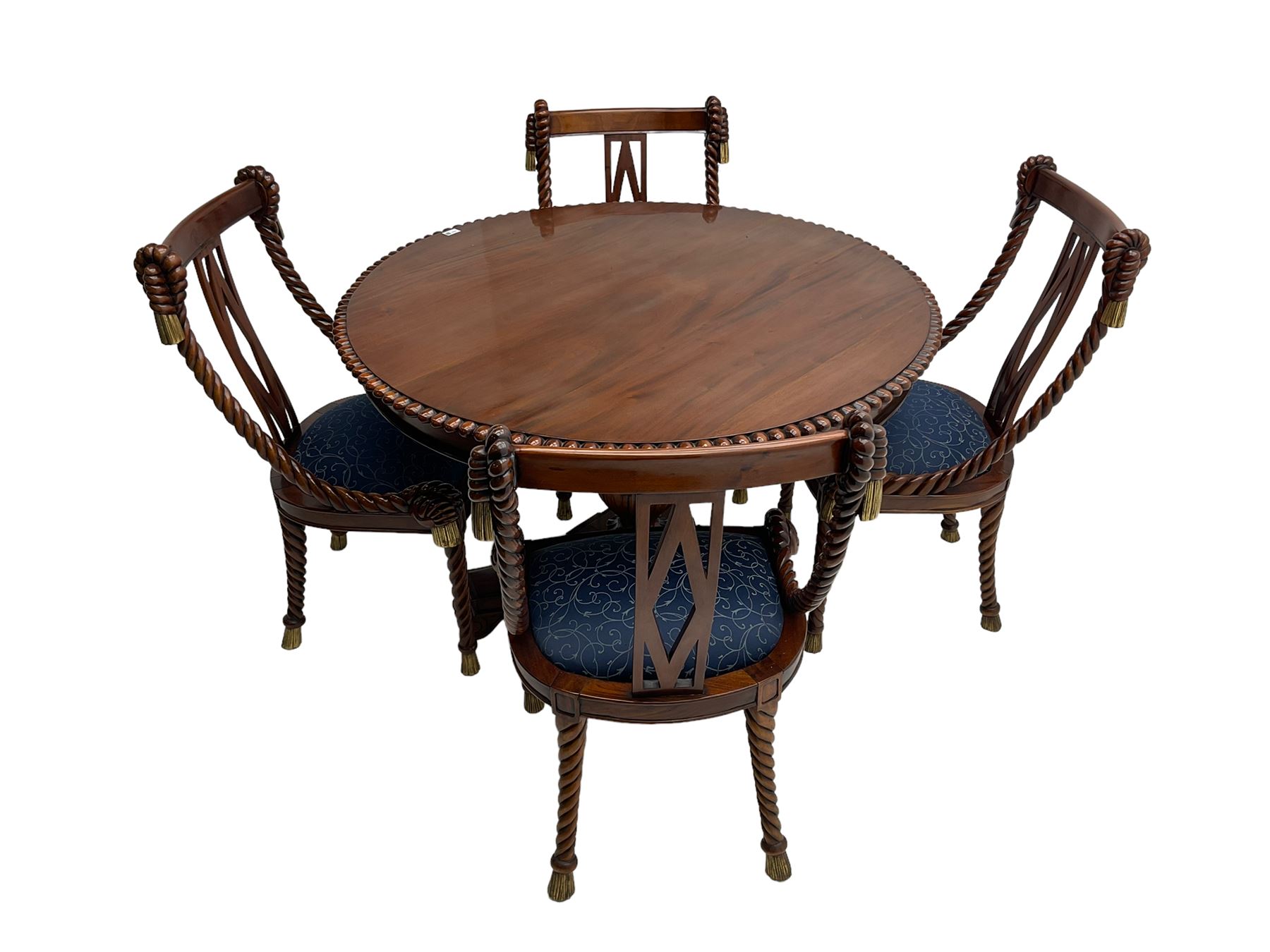 Regency style dining set - the table with circular tilt-top on turned and carved column - Image 5 of 6