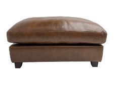 Laura Ashley Home -rectangular pouffe or footstool upholstered in brown leather