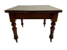 Victorian pine and walnut dining table