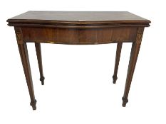 19th century mahogany serpentine fold-over side table