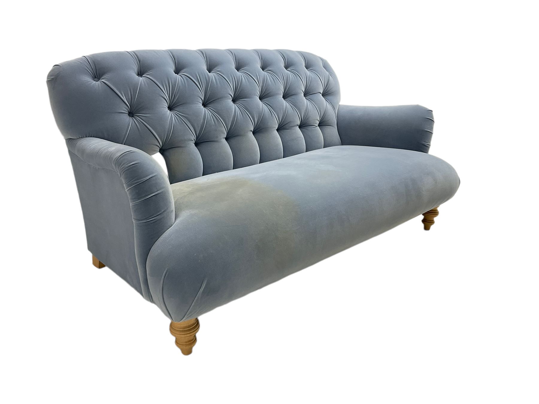 Tetrad - two seat sofa upholstered in baby blue buttoned fabric - Image 4 of 6