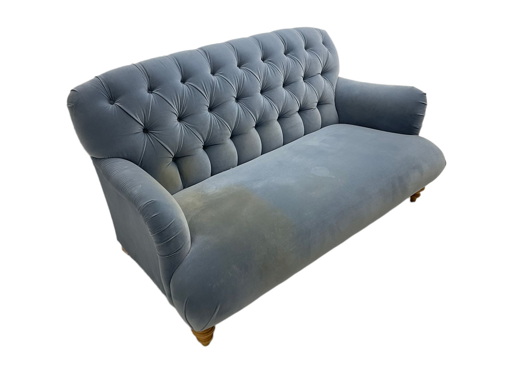 Tetrad - two seat sofa upholstered in baby blue buttoned fabric - Image 3 of 6