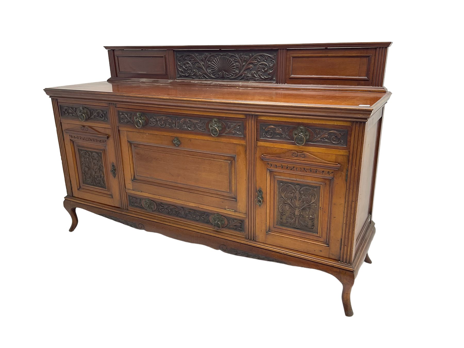 Edwardian carved walnut sideboard - Image 3 of 6