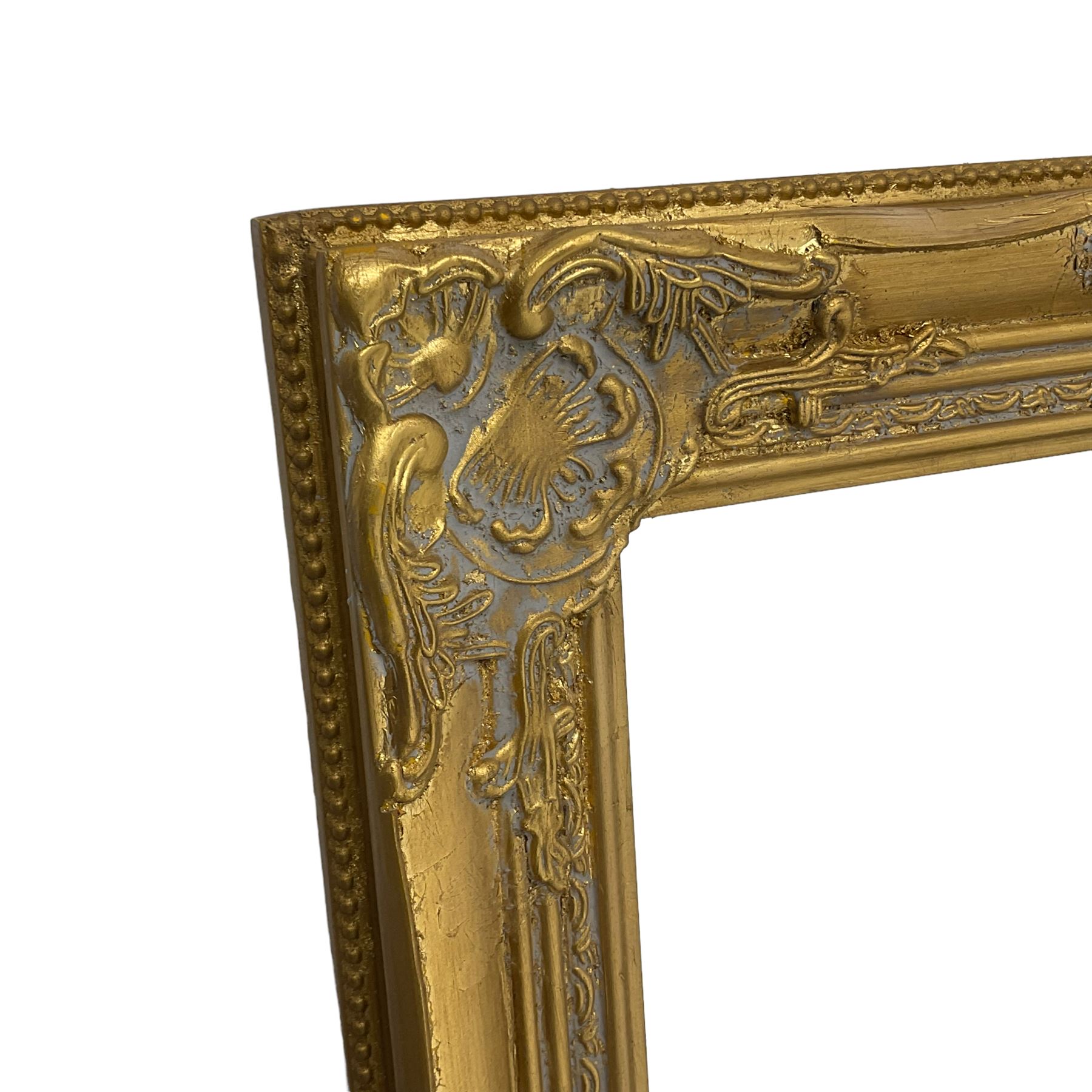 Pair bevelled edge wall mirrors in swept gilt frames decorated with ornate cartouches - Image 2 of 4