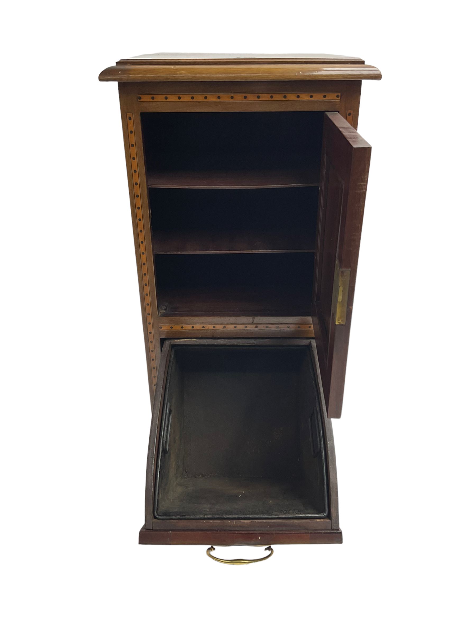 Early to mid-20th century inlaid mahogany coal compendium cabinet - Image 6 of 7