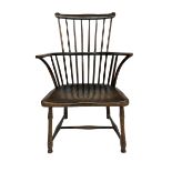 18th century country elm comb back Windsor chair