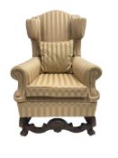 William and Mary style wingback armchair