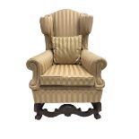 William and Mary style wingback armchair