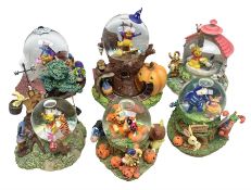 Six Disney Winnie The Pooh snow globes