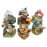 Six Disney Winnie The Pooh snow globes