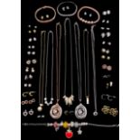 Collection of costume jewellery including seven necklaces