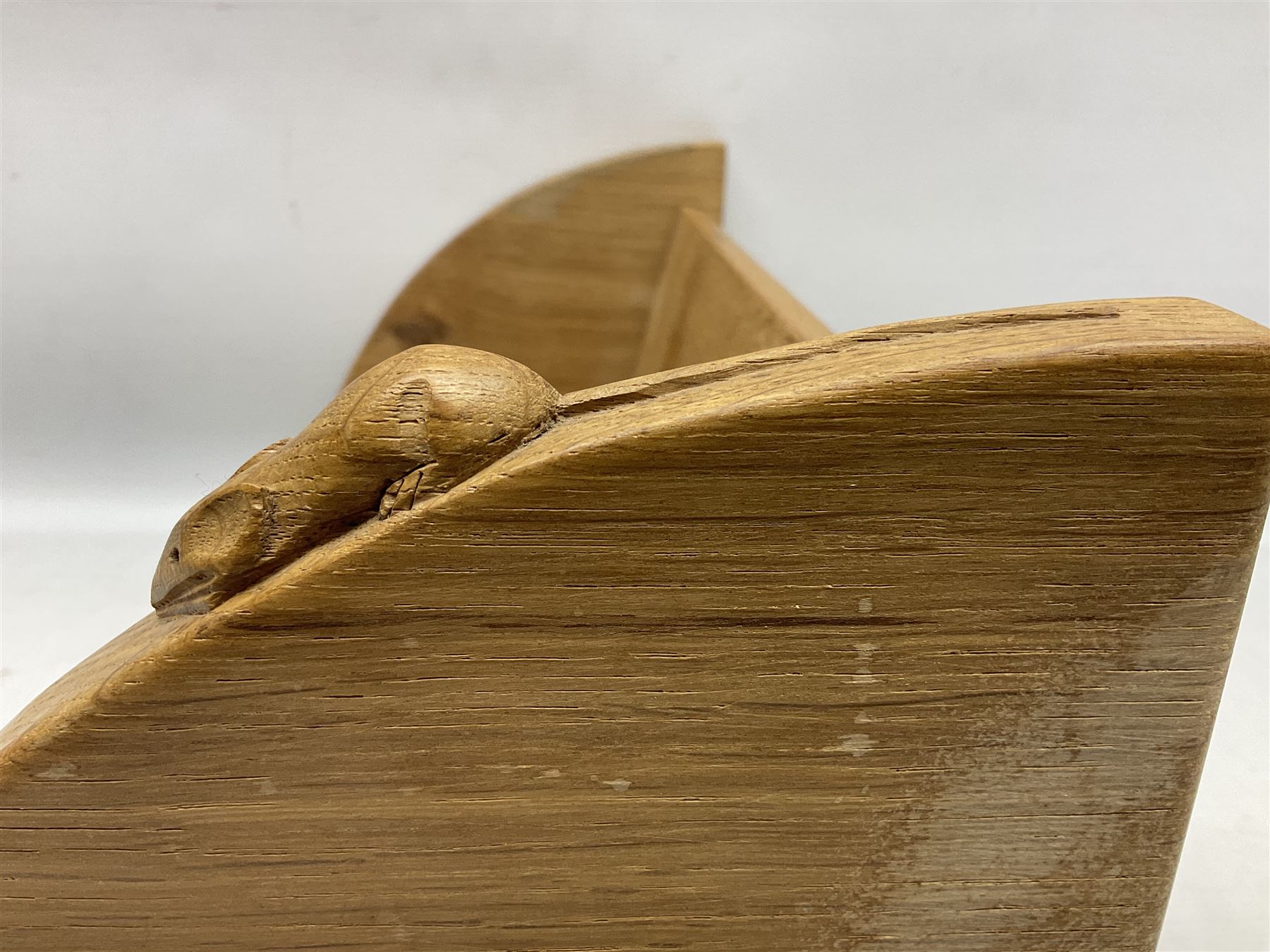 'Mouseman' oak book trough - Image 3 of 8