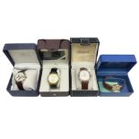 Four automatic wristwatches including Lucien Piccard moonphase