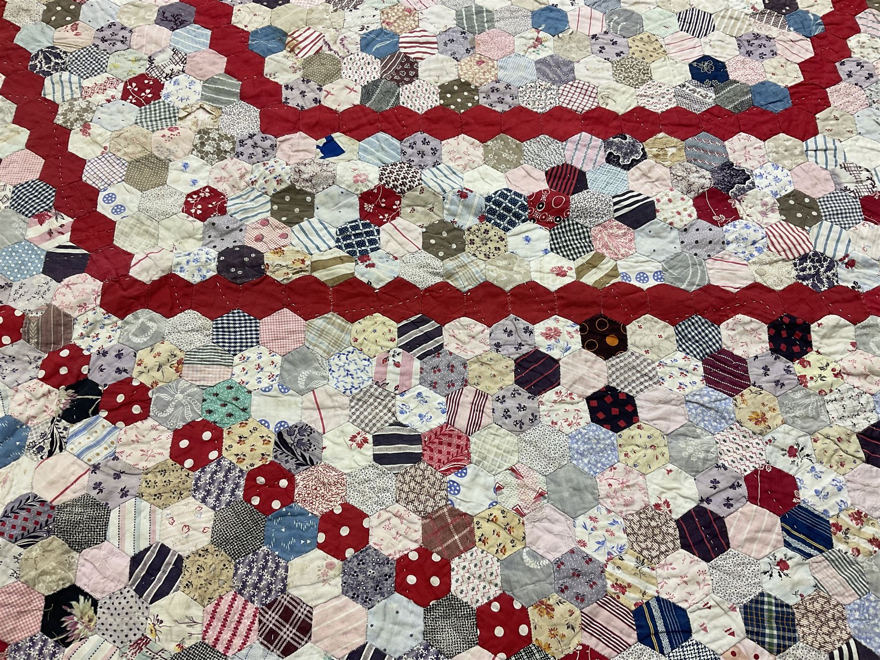 19th century patchwork quilt - Image 8 of 8