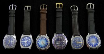 Six manual wind wristwatches including Timemaster