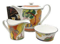 Wedgwood limited edition Clarice Cliff Design The Connoisseur Collection comprising Cornwall coffee