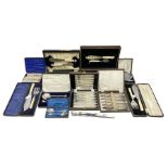 Large collection of silver-plated cased cutlery