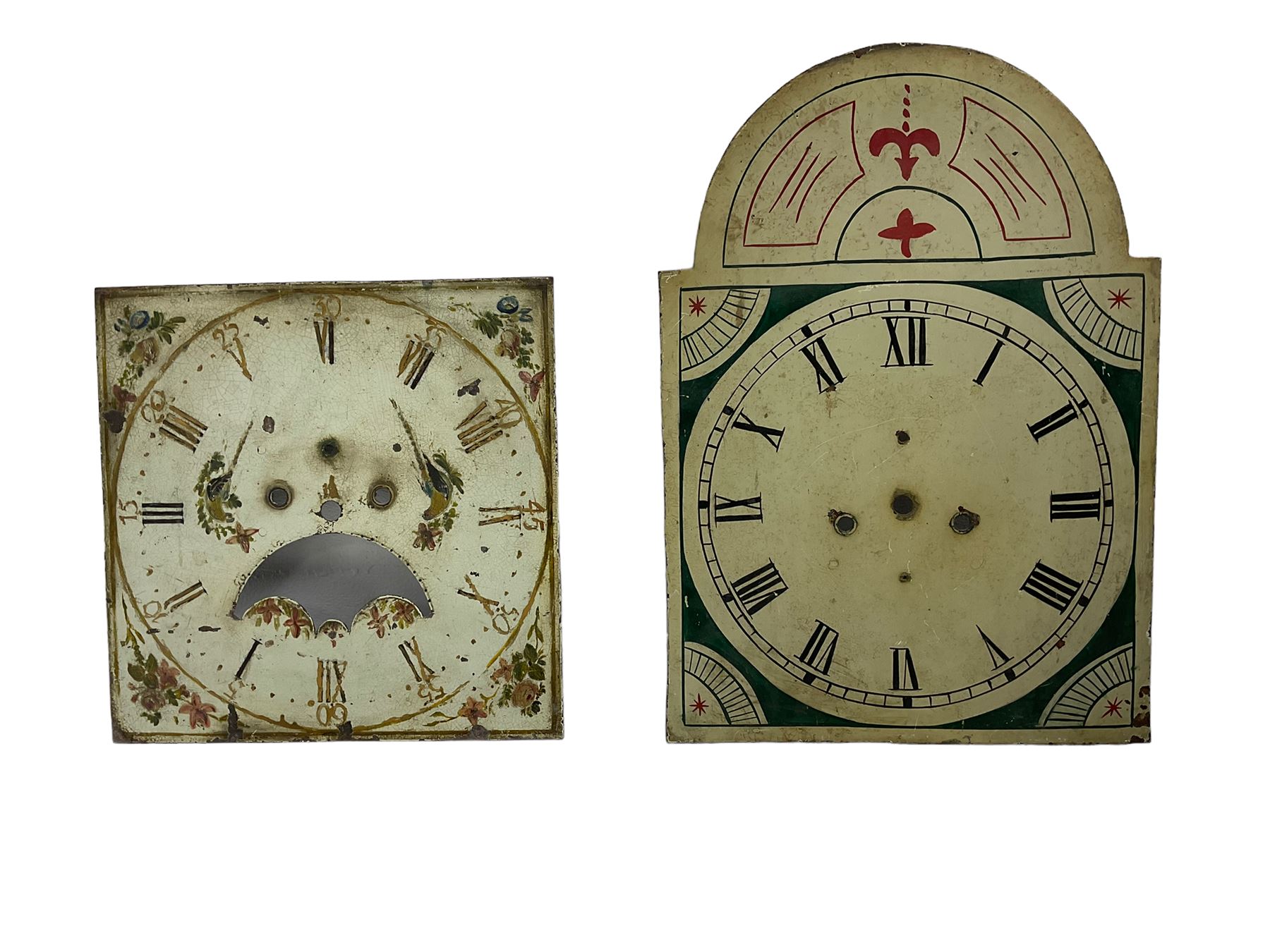 Five 19th century painted longcase dials and two 18th century brass longcase dials. - Image 3 of 6