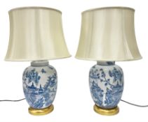 Pair of lamps of baluster form