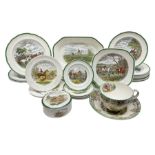 Collection of Copeland Spode hunting scenes dinner wares