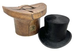 Early 20th century Dunn & Co silk black top hat