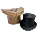 Early 20th century Dunn & Co silk black top hat