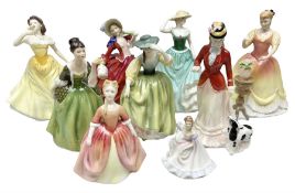 Nine Royal Doulton figures