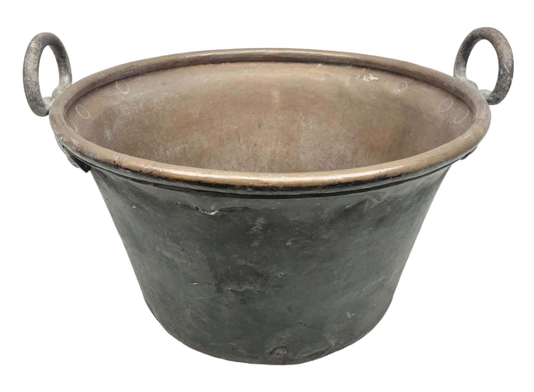 Large Twin handled copper bucket