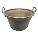 Large Twin handled copper bucket