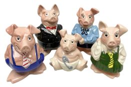 Set of five Wade NatWest money boxes