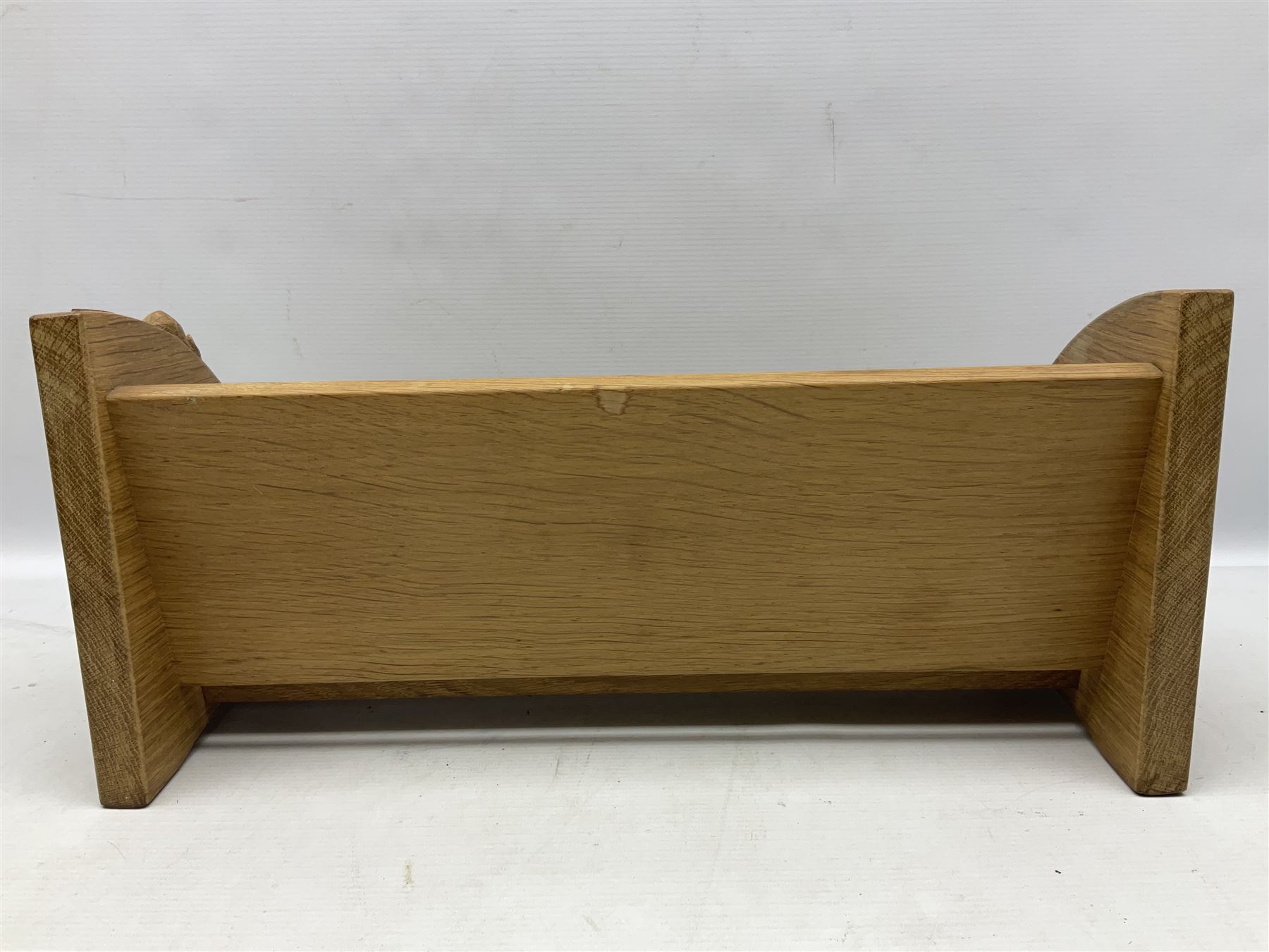 'Mouseman' oak book trough - Image 7 of 8