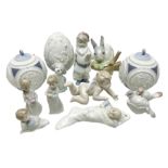 Seven Lladro figures