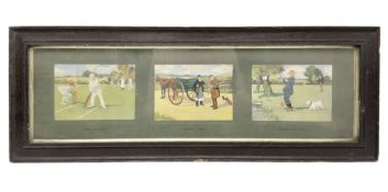 Victor Venner: 'Old Sports' set of three framed chromolithographs