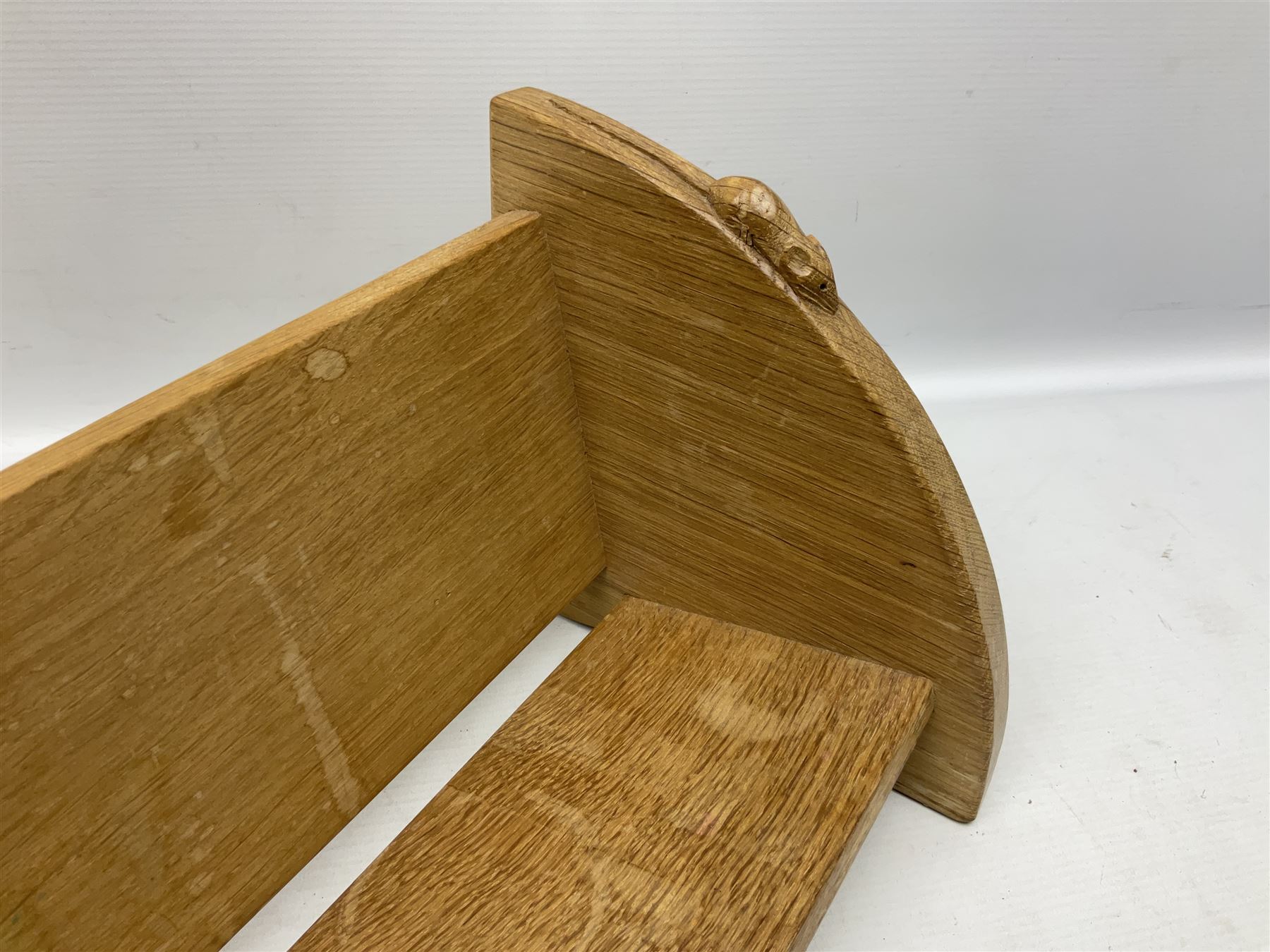 'Mouseman' oak book trough - Image 6 of 8