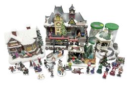 Christmas decorations; Premier LED Christmas Village scene with moving train