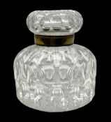 Late 19th/early 20th century heavy cut glass inkwell