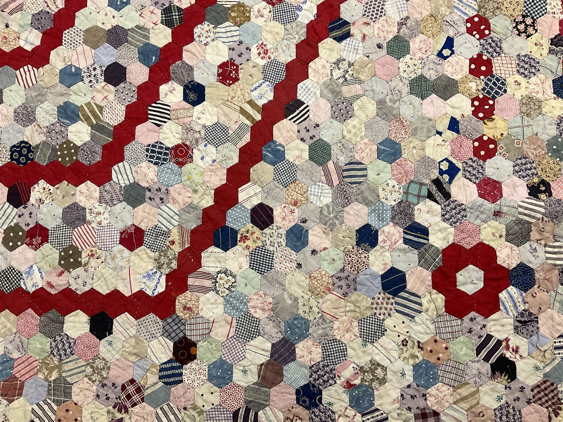 19th century patchwork quilt - Image 3 of 8