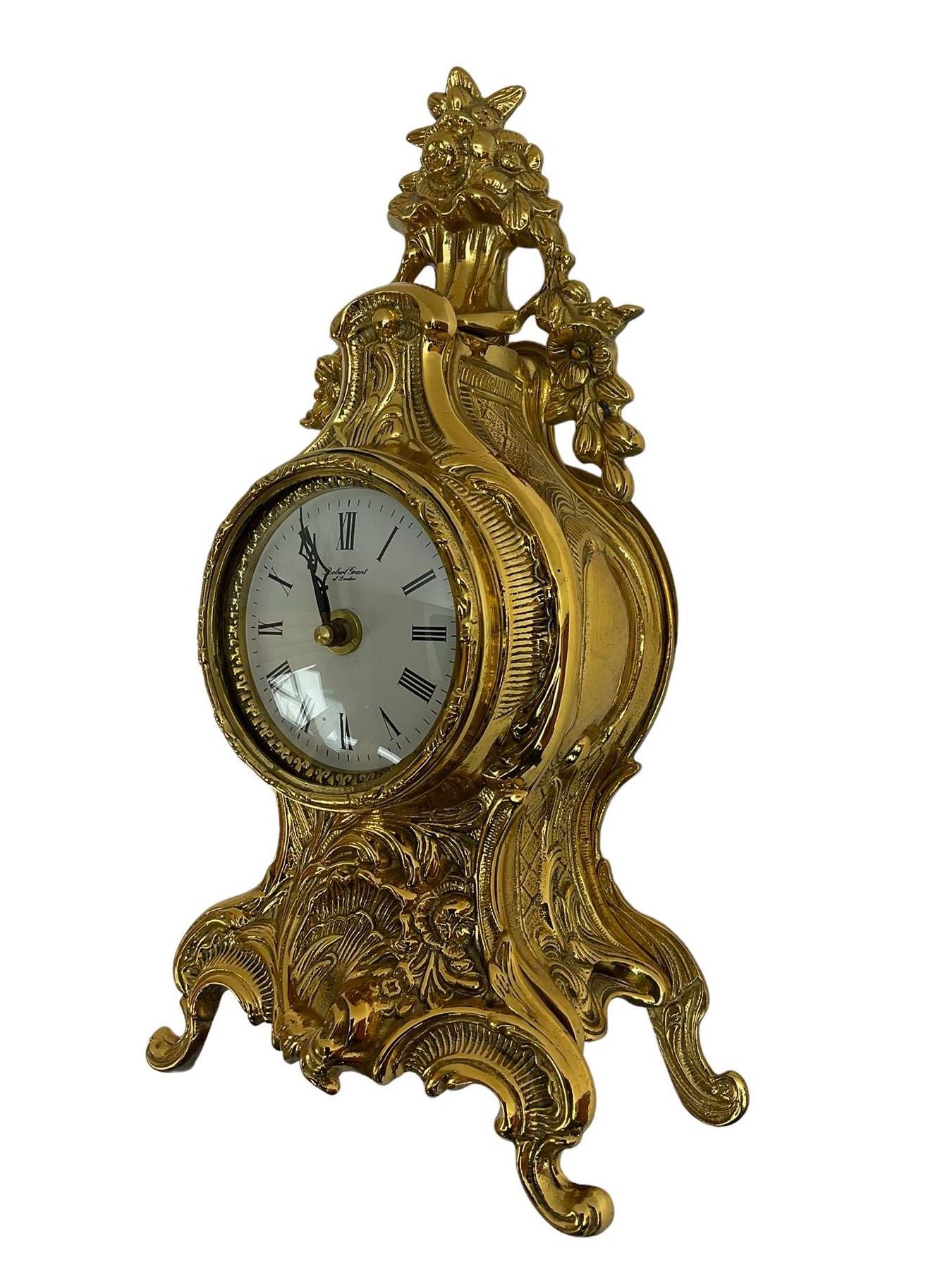 20th century gilt metal timepiece mantle clock with a Quartz movement - Image 2 of 3