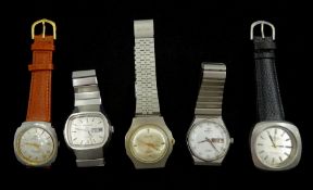 Five automatic wristwatches including Marvin chronometer Victory