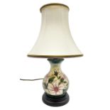 Moorcroft table lamp of baluster form