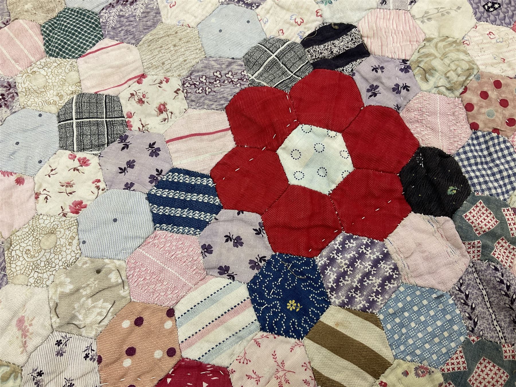 19th century patchwork quilt - Image 5 of 8