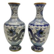 Pair of Cloisonne vases of bulbous form