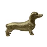 Composite metallic gold model of a Dachshund